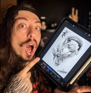 Desenho geek no ipad