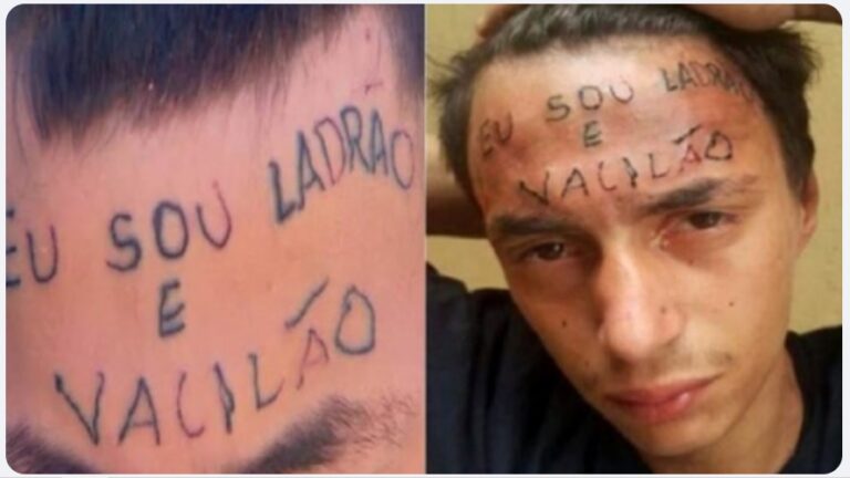 Ladrão e vacilão tatuado na testa