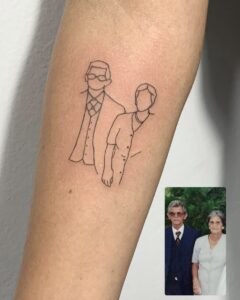 Tatuagem Fine Line de retrato