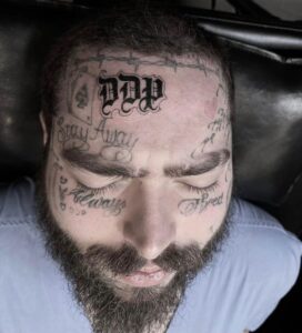 Tatuagens no rosto de Post Malone