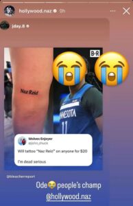 Tatuagem Naz Reid NBA