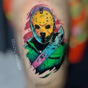 Sexta-Feira 13 e Tatuagens de Treze Dólares: A Origem da Tradição Nos EUA Tatuagem de Jason Voorhees