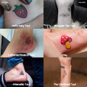 Katy Perry faz tatuagem de borboleta da Lifetimes Tour